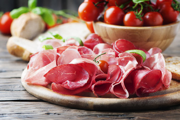 Antipasto with ham and bresaola
