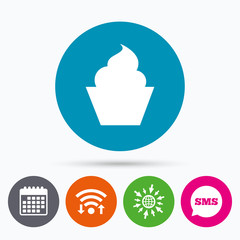 Muffin sign icon. Cupcake symbol.