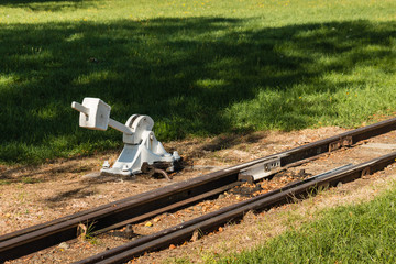 disused rail track with switch