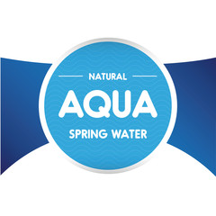 Aqua water wave label or sticker