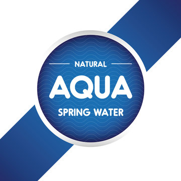 Aqua water wave label or sticker
