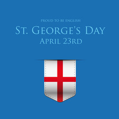 Obraz premium St George Day England flag ribbon banner or poster