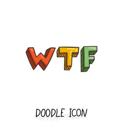 Doodle WTF icon. Social, chatting element.