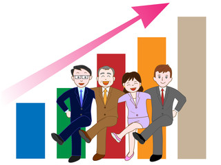 営業成績がアップしたビジネスマン