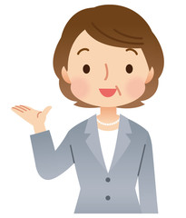 スーツ姿のミドル女性　ビジネス　表情