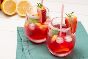 Cold strawberry drink