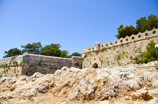 Walls of an old fortress in Rethymno