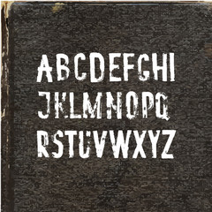 Handwritten alphabet with imitation paint brush. Vector font