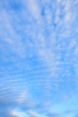 Calm sunset clouds and blue sky