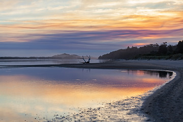 Beautiful Vivid Sunset at an Ocean Coastline. Victoria, Australia.
