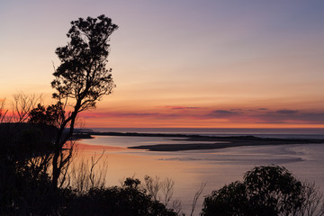 Fototapeta na wymiar Beautiful sunrise at Snowy River mouth, Victoria, Australia
