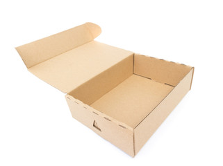 Paper box opened package on white background