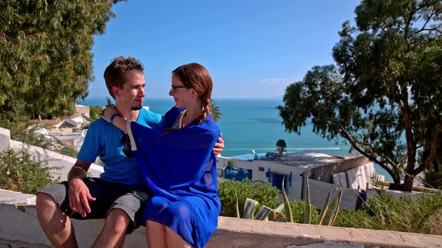Young couple posing in Sidi Bou Said