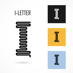 Creative I- letter icon abstract logo design vector template.