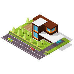 isometric house in the Scandinavian style