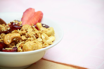 Homemade granola breakfast health food