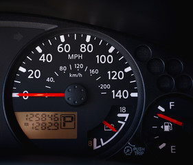 Car Dashboard with Odometer