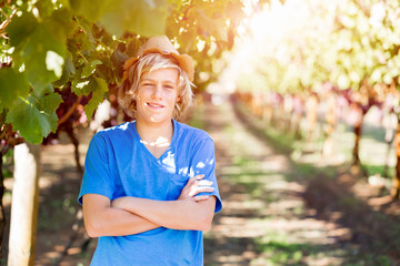 Boy in vineyard