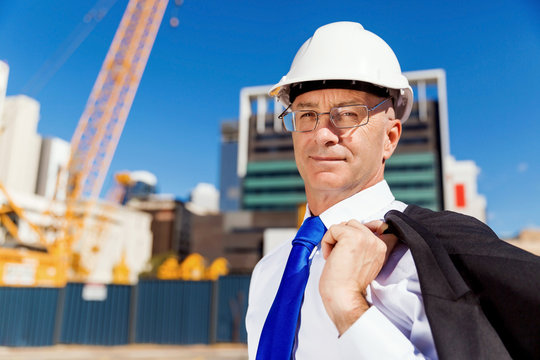 Businessman at construction site