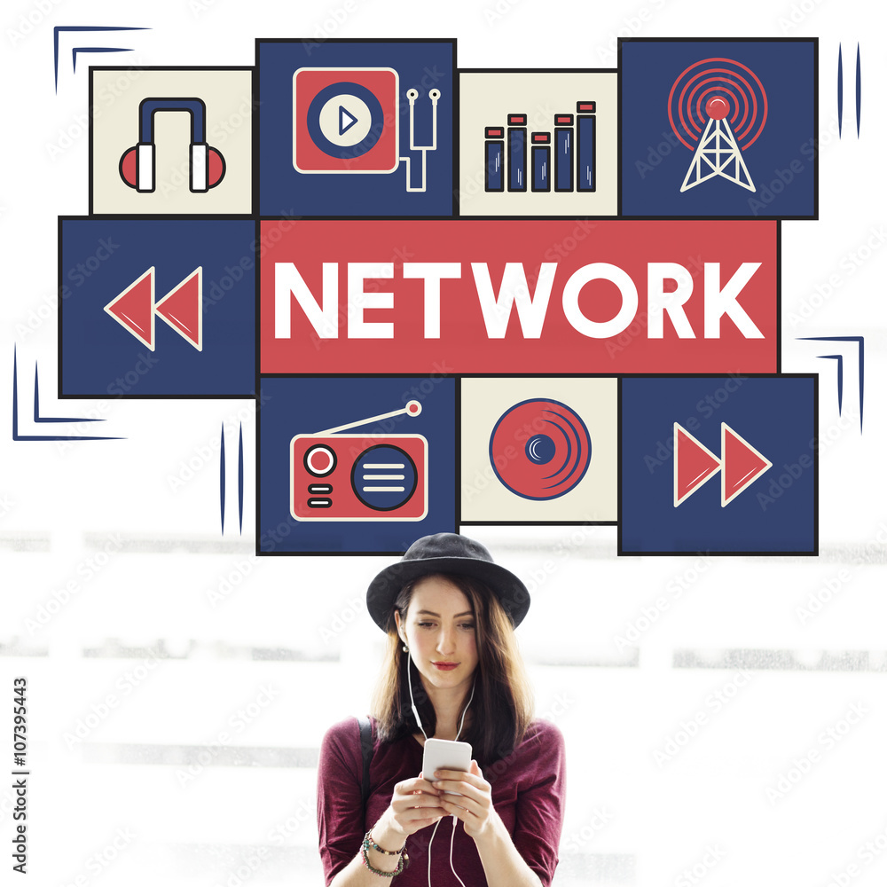 Aufkleber network internet matrix connection domain concept