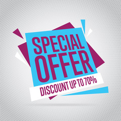 Sale badge, vector in flat design style. Secial offer and discount badge.