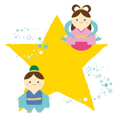 Couple of star festival - TANABATA / vector illustration