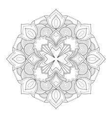 Decorative mandala illustration for adult coloring, well arranged group and easy to edit