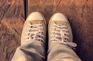 Stop just this walk on old wood vintage backgrounds