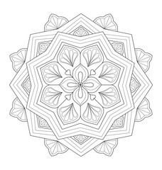 Decorative mandala illustration for adult coloring, well arranged group and easy to edit