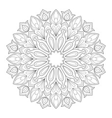 Fototapeta premium Decorative mandala illustration for adult coloring, well arranged group and easy to edit