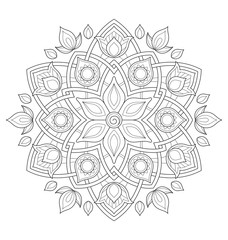 Decorative mandala illustration for adult coloring, well arranged group and easy to edit