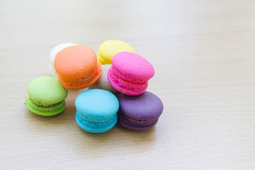  macaron on wood table