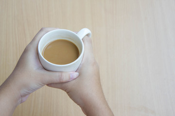 hot coffee in white cup