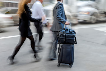 group of business people in the street