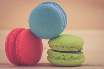 macaroon with filter effect retro vintage style