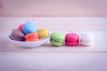 macaroon with filter effect retro vintage style