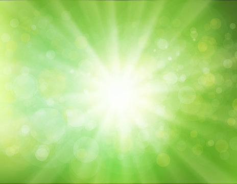 Green Sunburst Background 