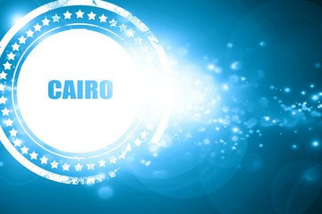 Blue stamp on a glittering background: cairo