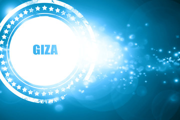 Blue stamp on a glittering background: giza