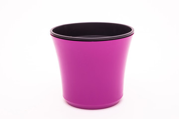 Empty plant pot isolated on white background.