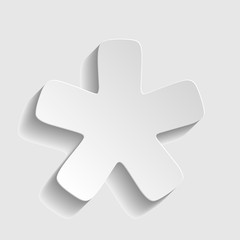 Asterisk star sign. Paper style icon
