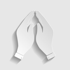 Hand icon. Prayer symbol.