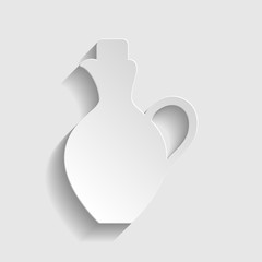 Amphora sign. Paper style icon