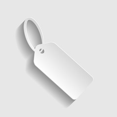 Tag sign. Paper style icon