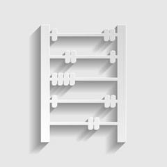 Retro abacus sign. Paper style icon