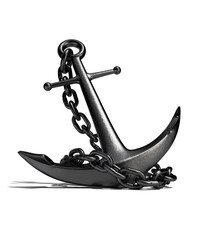 Anchor with Chain isolated on White Background © GraphicCompressor