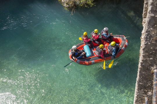 rafting in Voidomatis river, Ioannina, Epirus, Greece