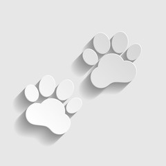 Animal Tracks sign. Paper style icon