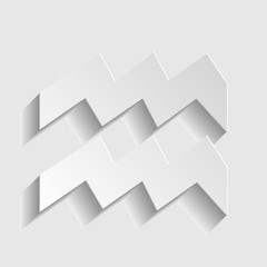 Aquarius sign. Paper style icon