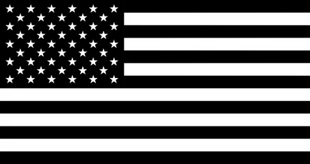 Fotobehang Black and white flag of United States of America © andriano_cz